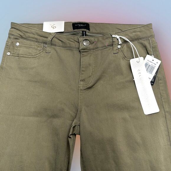 CELEBRITY PINK Women’s 9 / 29 Brown Green Lightweight MID RISE SKINNY Jeans - Picture 1 of 3